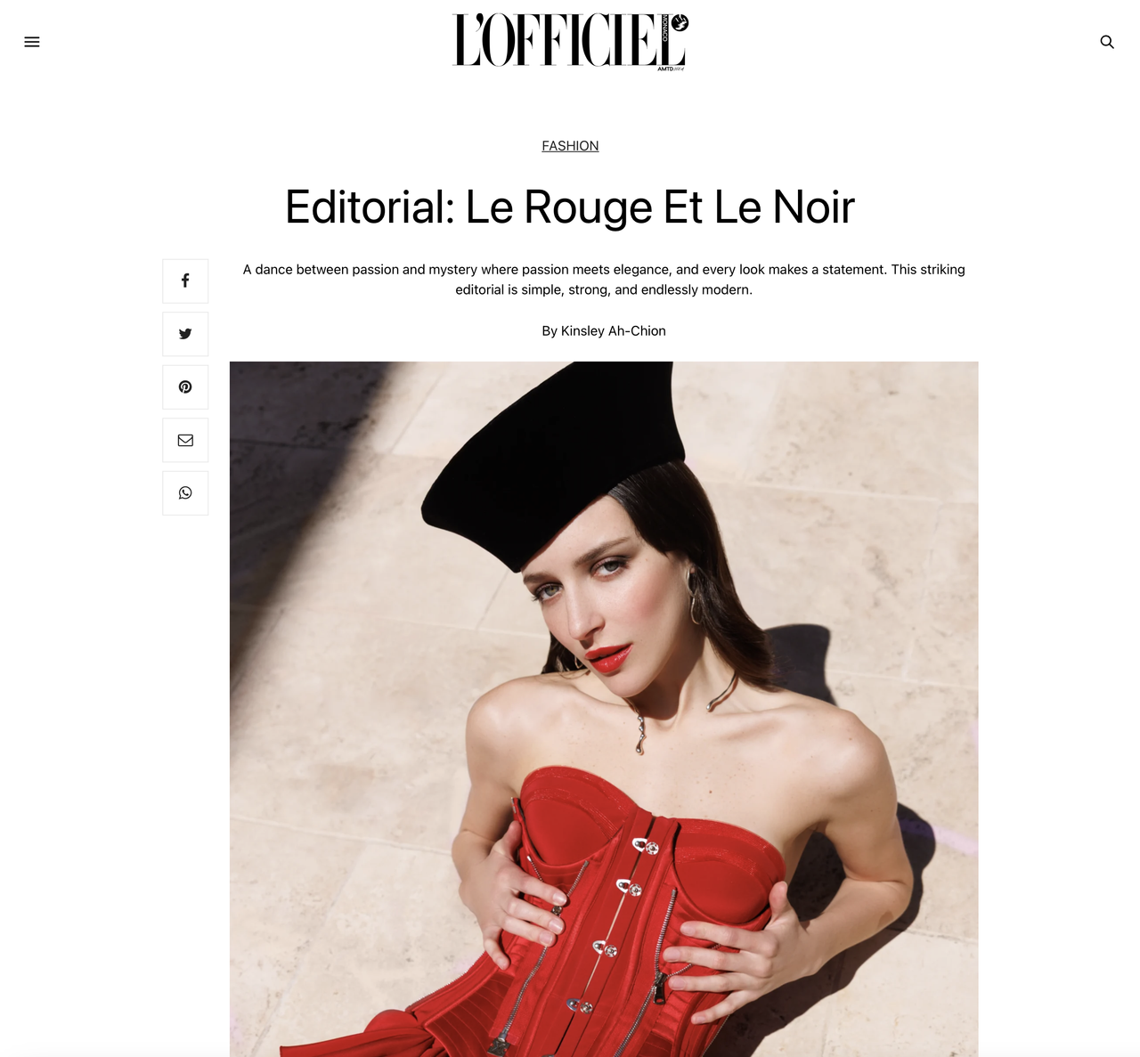 Capture d'écran Éditorial L'Officiel Monaco