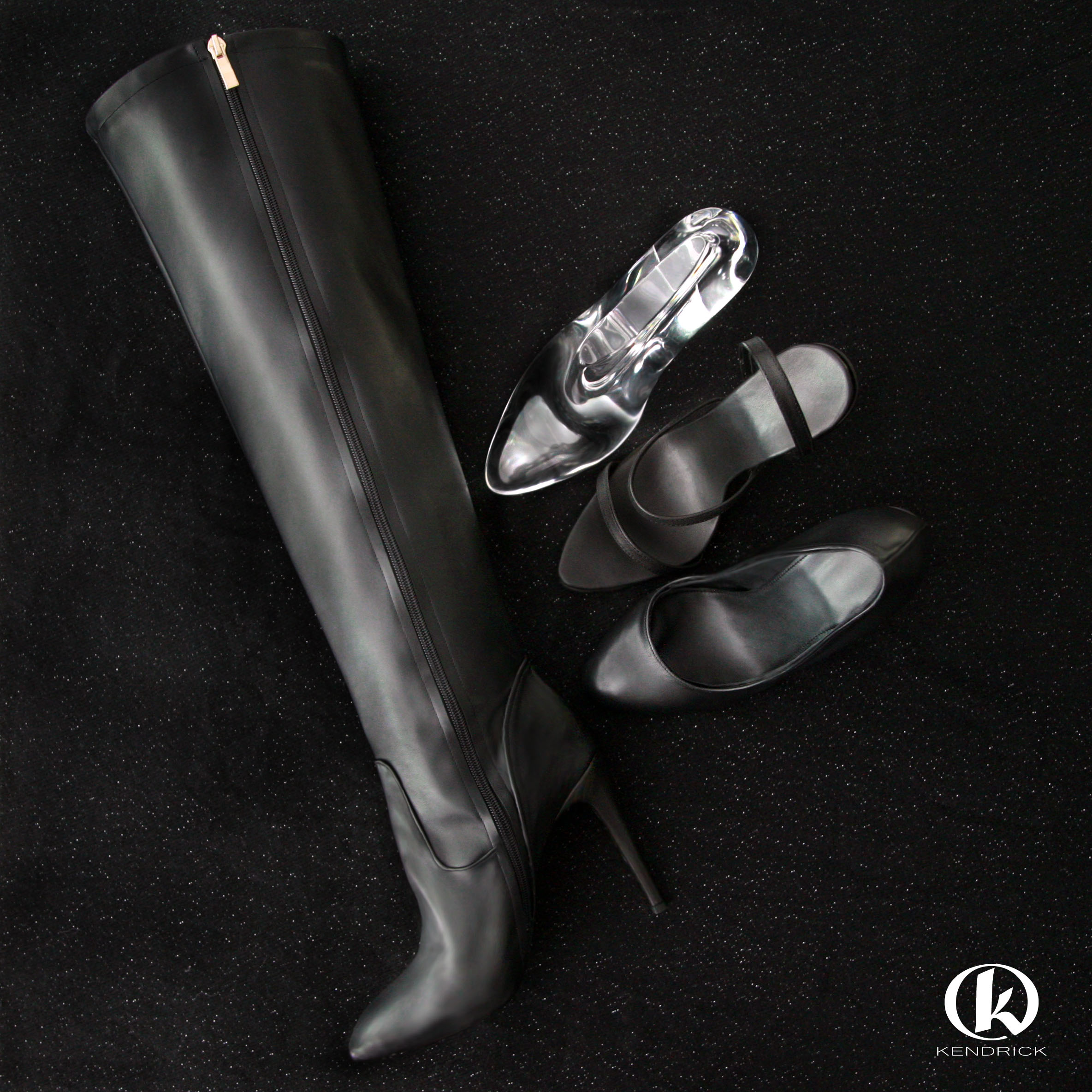 Black Kendrick prototypes on a dark background
