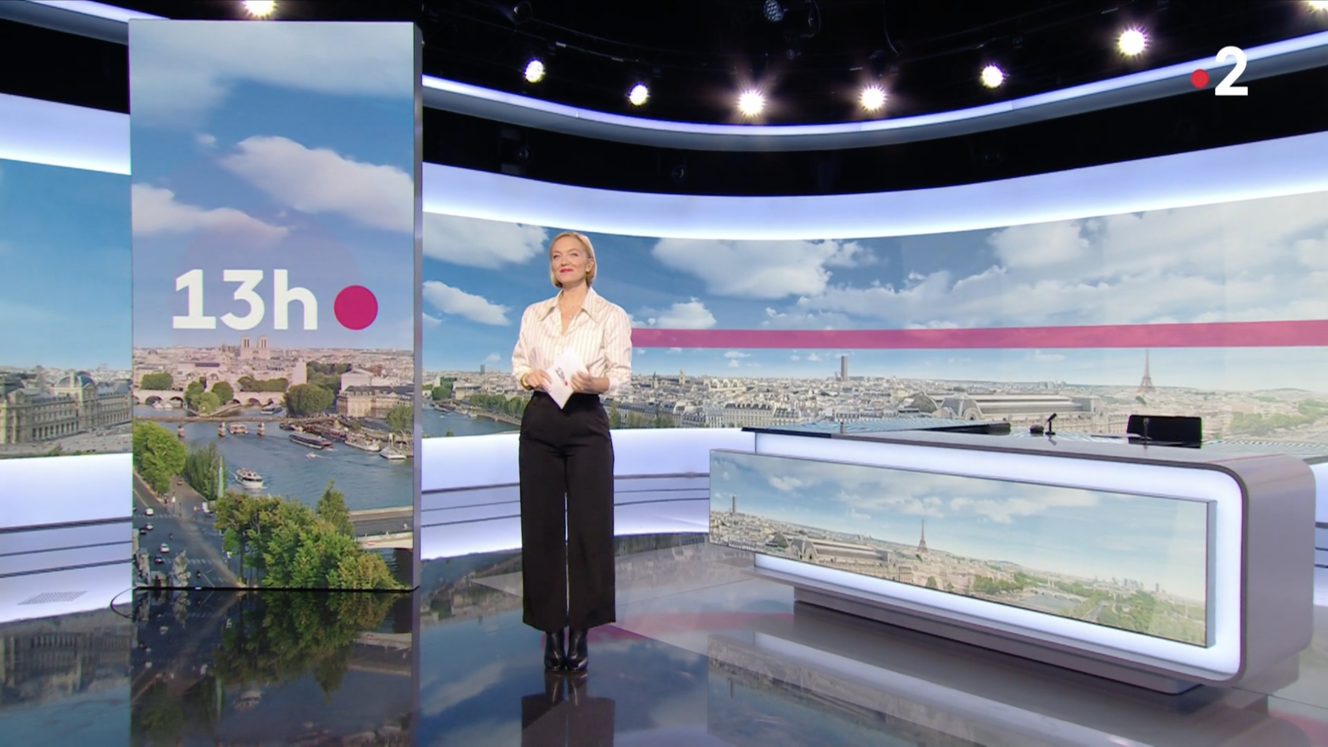 Black Kendrick ankle boots on the France 2 1pm set